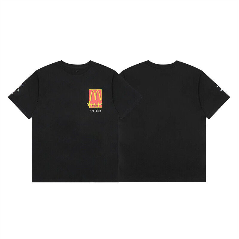 Travis Scott Short Sleeve T-Shirt X McDonald's High Street Loose Printed Tee