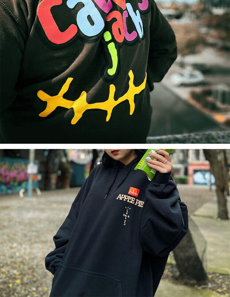 Self-Made FW20 Travis Scott x McDonald's Apple Pie High Street Foam Print Hoodie