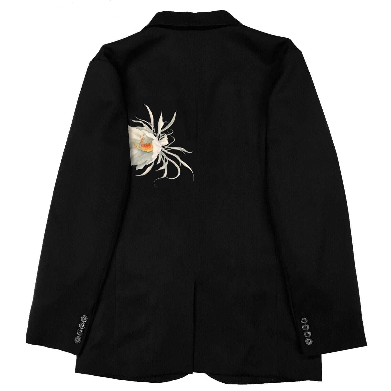 Yohji Yamamoto Style Dark Moonlight Beauty Night-blooming Cereus Printed Jacket