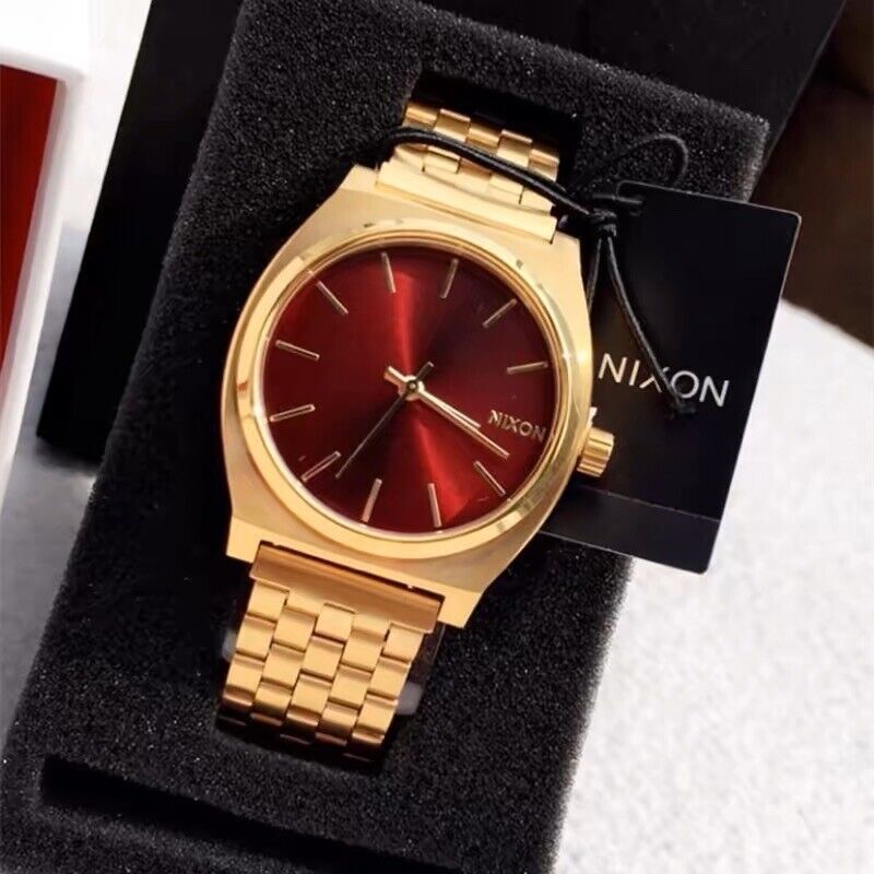 NIXON A045-511 Unisex Vintage Street Gold Watch 37mm Diameter 100m WaterProof