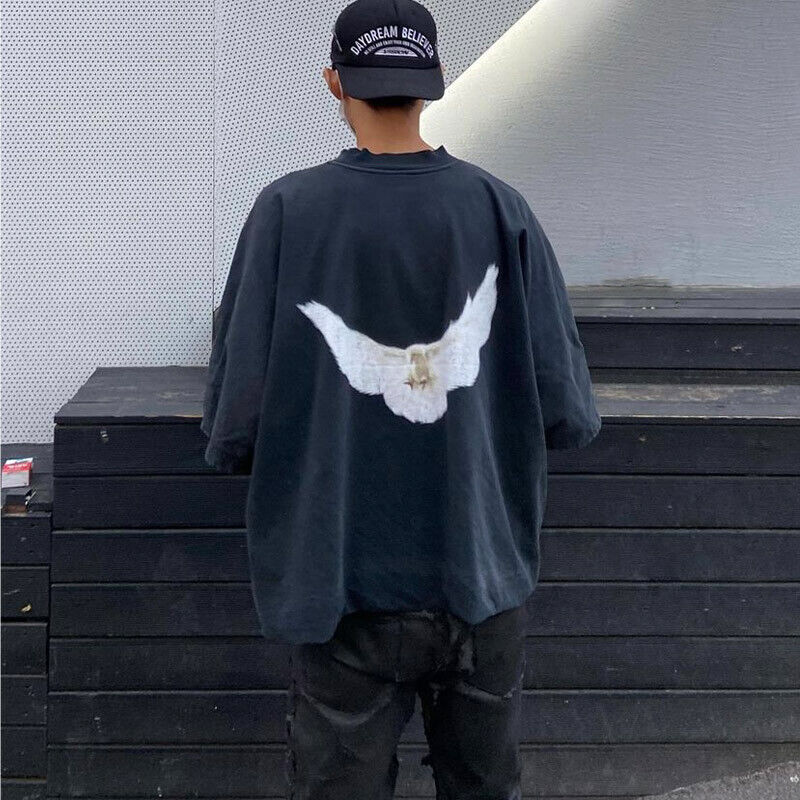 Kanye YEEZY X Peace Dove Short Sleeve High Street Vintage Heavyweight Loose Fit