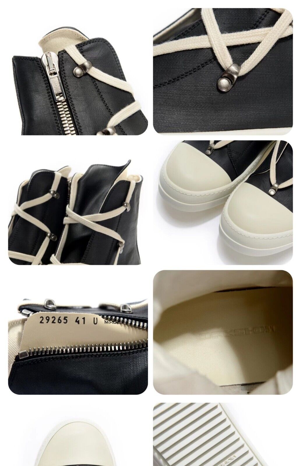 Self-Made ROG Pentagram Rick Owens DRKSHDW Sub-line High-top Canvas Gothic Shoes