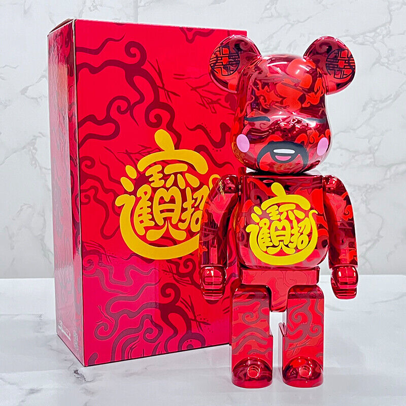 BE@RBRICK 400% Plated Building Block Violent Bear Lucky Cat Fortune God Figure