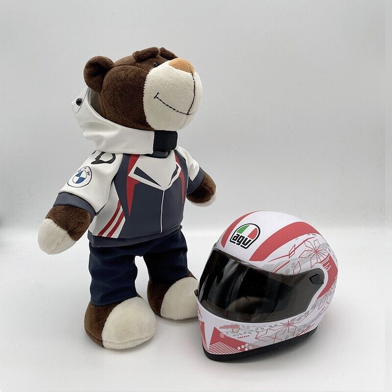 BMW 4S Motorcycle Bear Helmet Travel Tail Box Decoration Pendant Gift Plush Toy