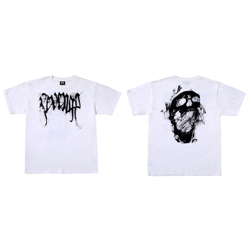 REVENGE Reflective Smoky Skull Dragon Bone Rap XX Streetwear Style Short Sleeve