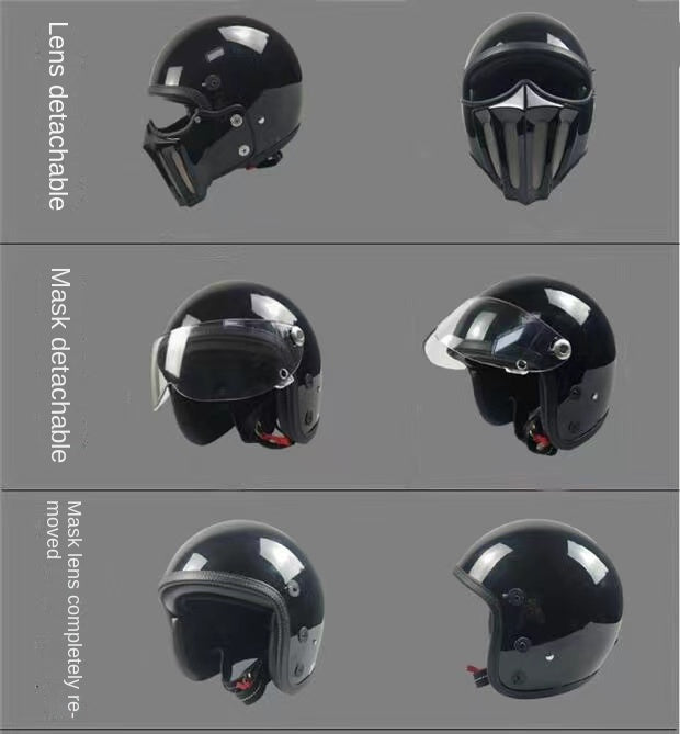 McKense Venom – Anti-Fog Retro German Fiberglass Cruiser Motorcycle Helmet