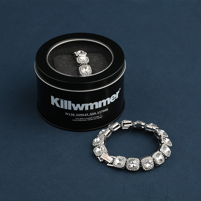 killwimmer Full Diamond Sugar Bracelet Small-Batch Four-Square Diamond Design