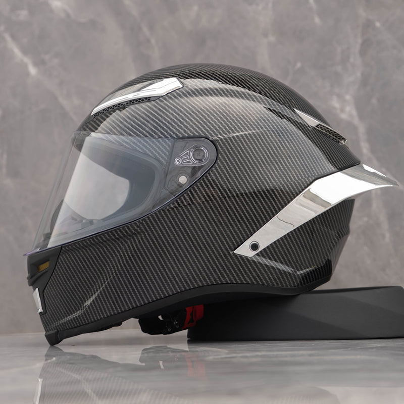 Future Serie/Carbon Fiber Pattern Plated Full Face Helmet Motorcycle All-Season