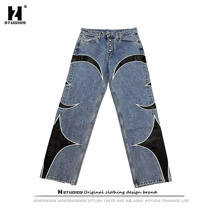 Thug Club Vintage Washed Crescent Patchwork Jeans Henry Lau ASAP Rocky Edition