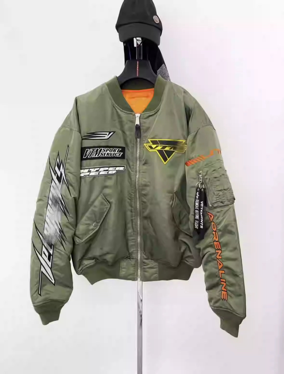 Self-made VTM 18AW Alpha Racing Patch Bomber Jacket – Military Green Heavyweight