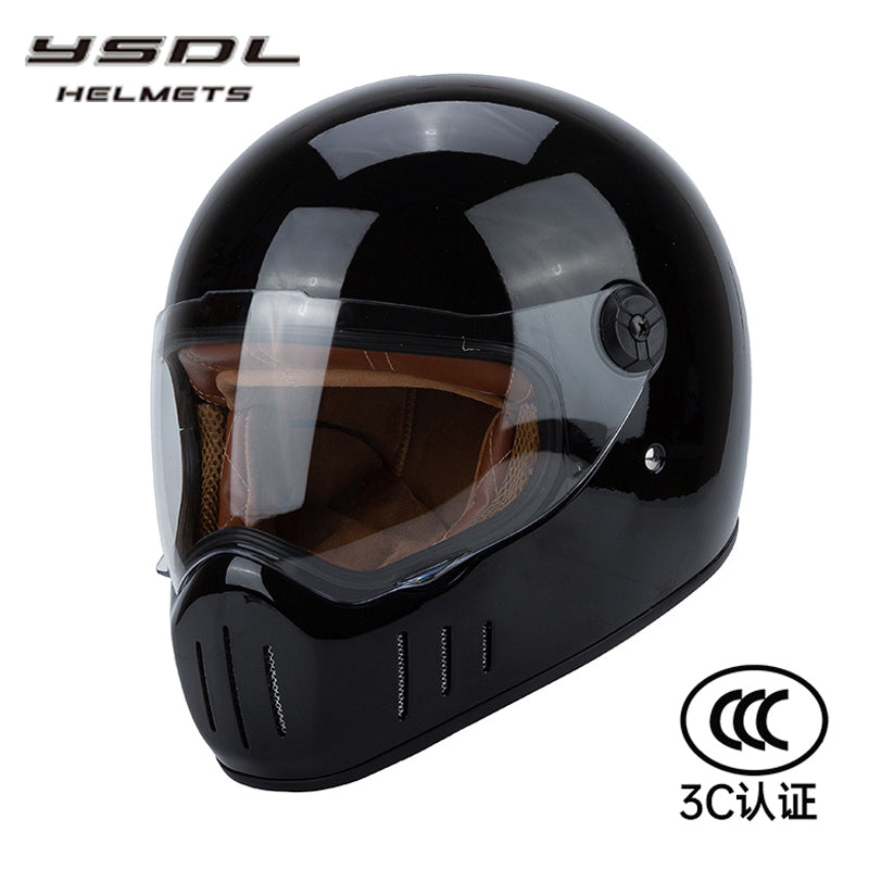 Full Coverage Retro Motorcycle Helmet Cruiser Bike Full-Face All-Season Racing