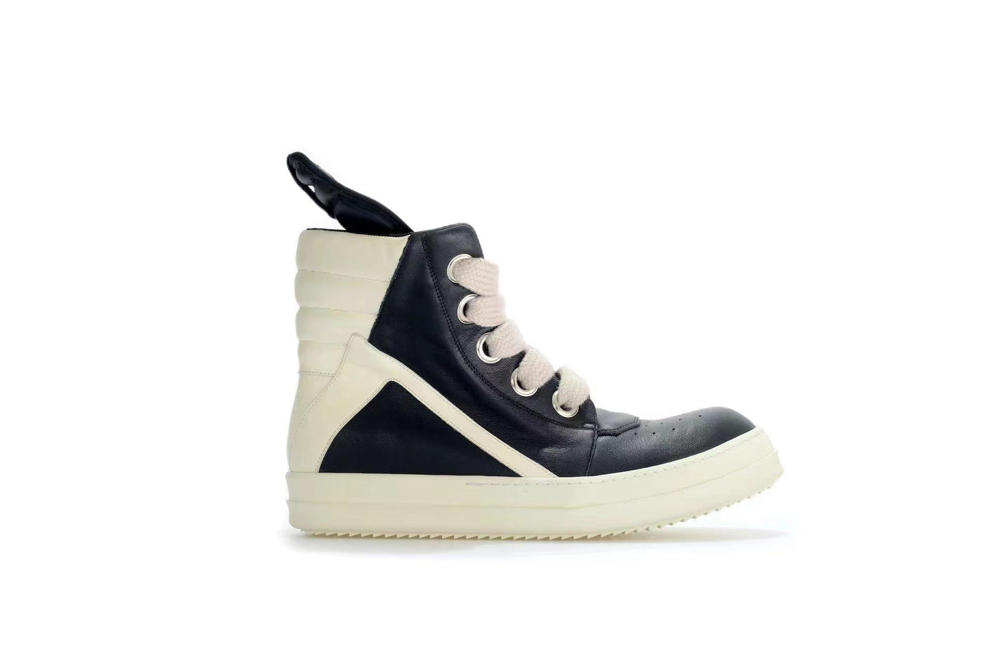 Correct Vers. Rick Owens Wax Surface Satin Sub-line Leather Shoes High/Low Cut