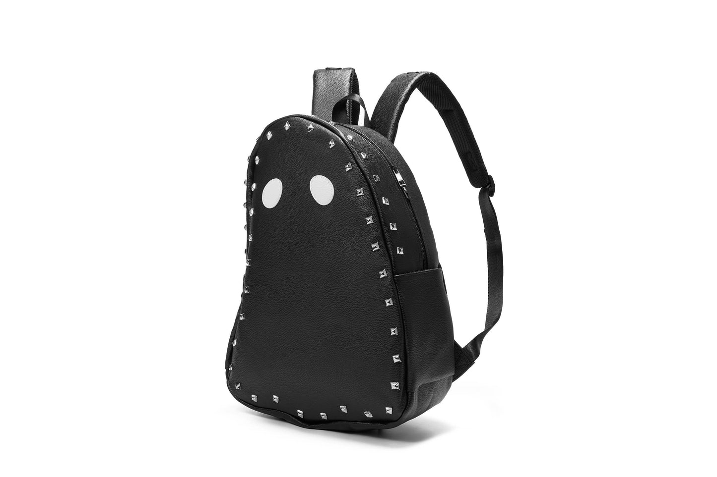 Fun & Cool Punk Studded Ghost PU Leather Backpack - Imp Halloween Edition