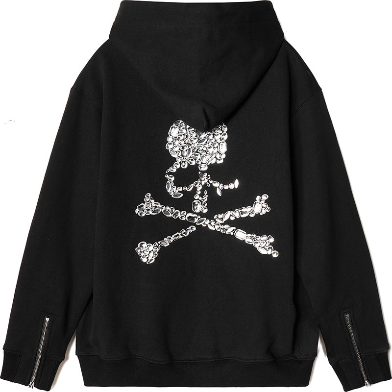 MASTERMIND Heavyweight 600g Acrylic Diamond Skull Hoodie Handmade MMJ Sweatshirt