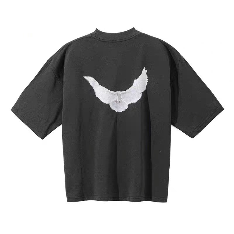 Kanye YEEZY X Peace Dove Short Sleeve High Street Vintage Heavyweight Loose Fit