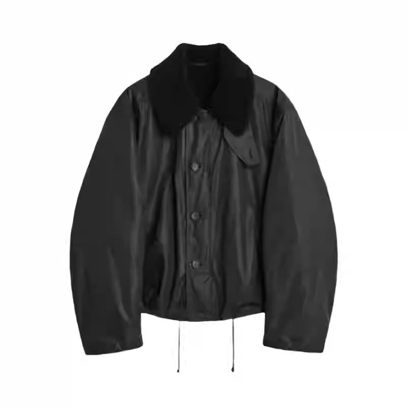 Self-made Our Legacy Plush Short Jacket Outerwear Faux Fur Collared Thickened