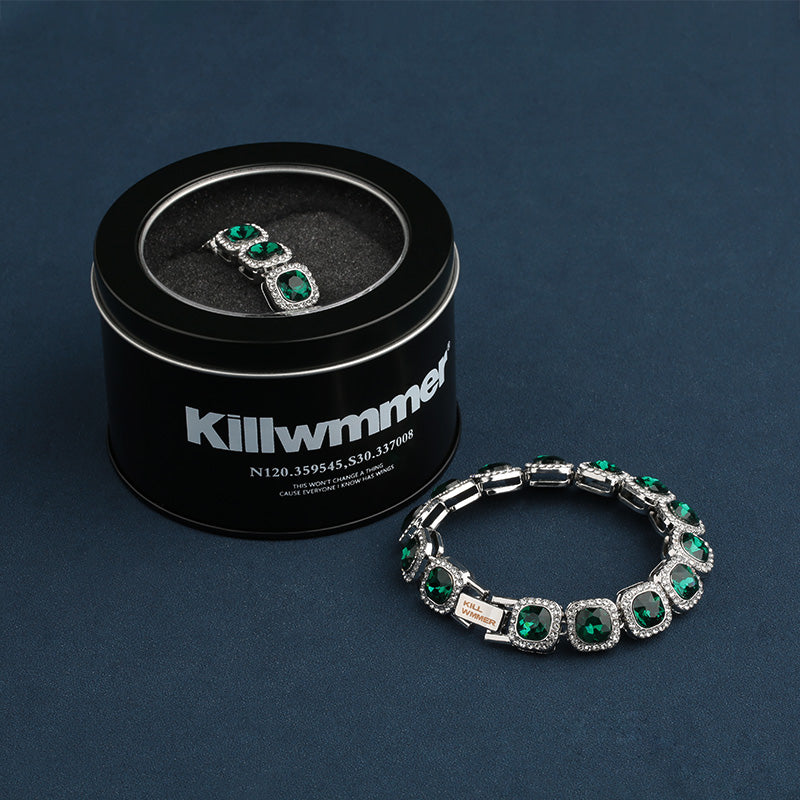 killwimmer Full Diamond Sugar Bracelet Small-Batch Four-Square Diamond Design