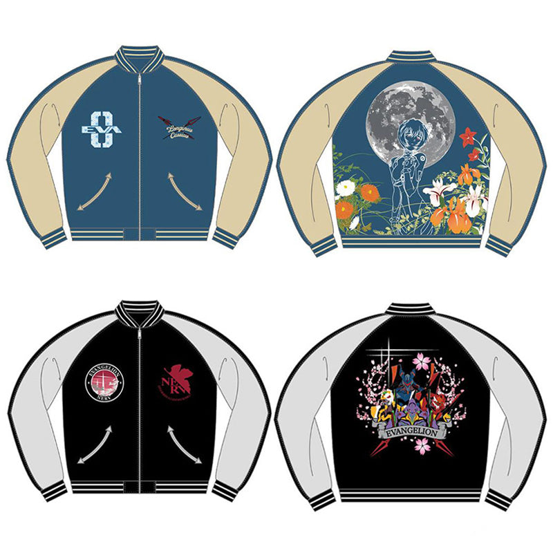 EVA Collaboration Rei Ayanami & Kaworu Nagisa Yokosuka Embroidered Reversible Jacket