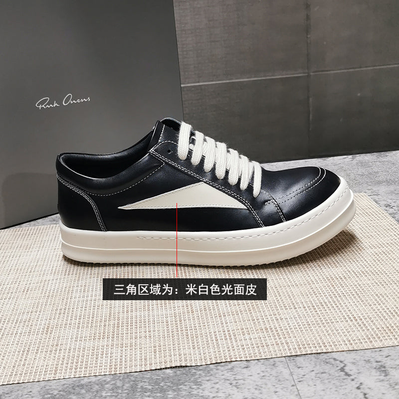 RO 22SS Correct Edition Leather Low-Top Shoes Dark Suede Black Rick Owens