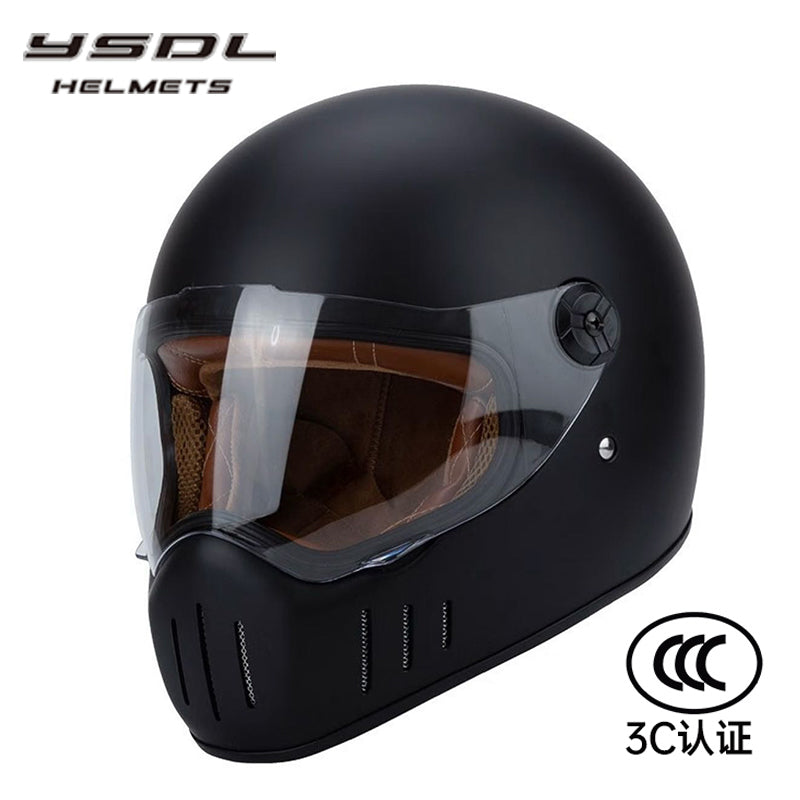 Full Coverage Retro Motorcycle Helmet Cruiser Bike Full-Face All-Season Racing