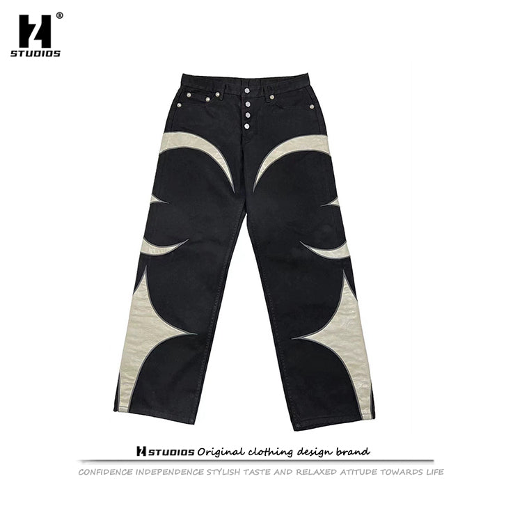 Thug Club Vintage Washed Crescent Patchwork Jeans Henry Lau ASAP Rocky Edition