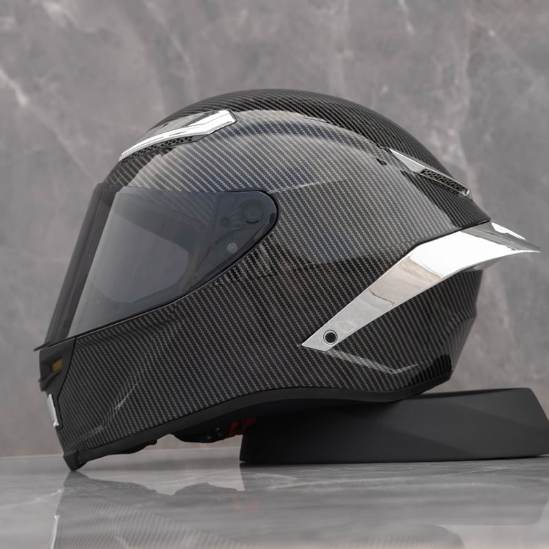 Future Serie / Carbon Fiber Pattern Plated Full Face Helmet Motorcycle All-Season DOT 3C Approve