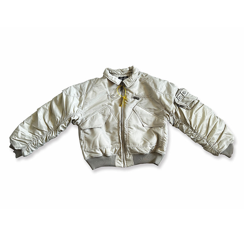 Donclickin Thug Club Star&Moon Studded Bomber – Short-Cut Cotton Flight Jacket