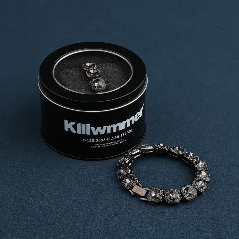 killwimmer Full Diamond Sugar Bracelet Small-Batch Four-Square Diamond Design