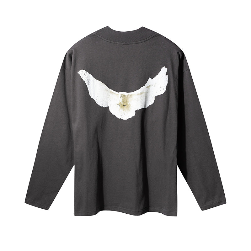 Kanye YEEZY X Peace Dove Long Sleeve High Street Heavyweight Loose Fit T-Shirt