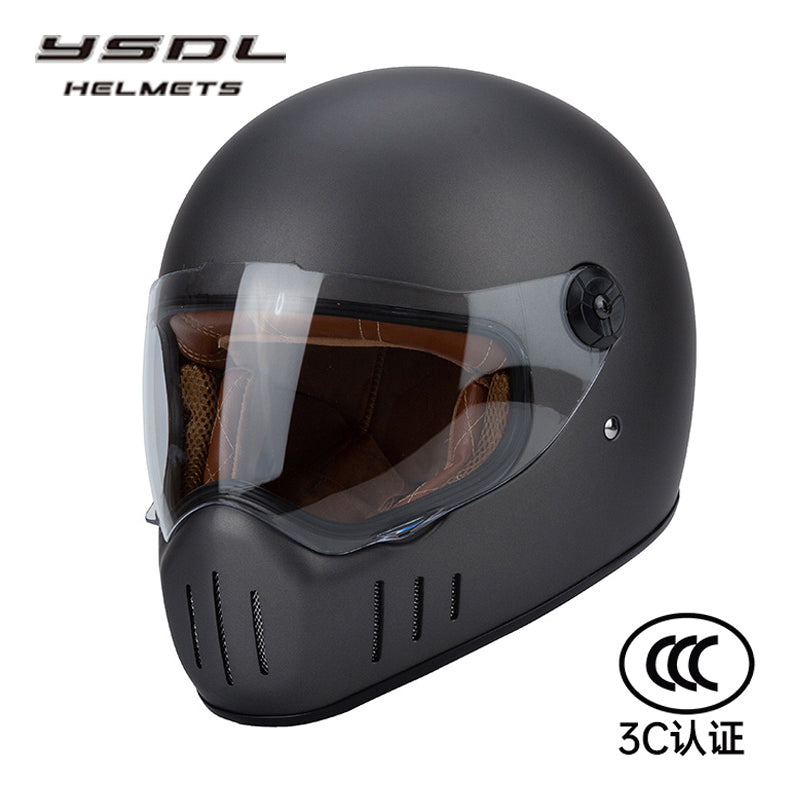 Full Coverage Retro Motorcycle Helmet Cruiser Bike Full-Face All-Season Racing