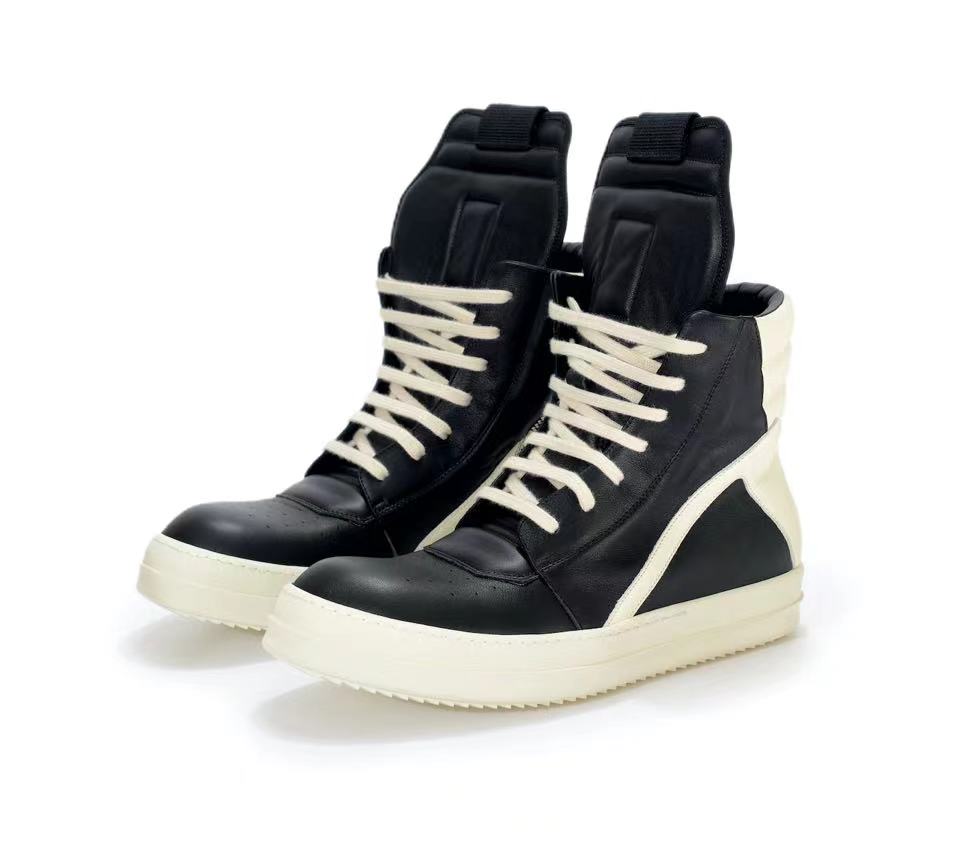 Correct Vers. Rick Owens Wax Surface Satin Sub-line Leather Shoes High/Low Cut