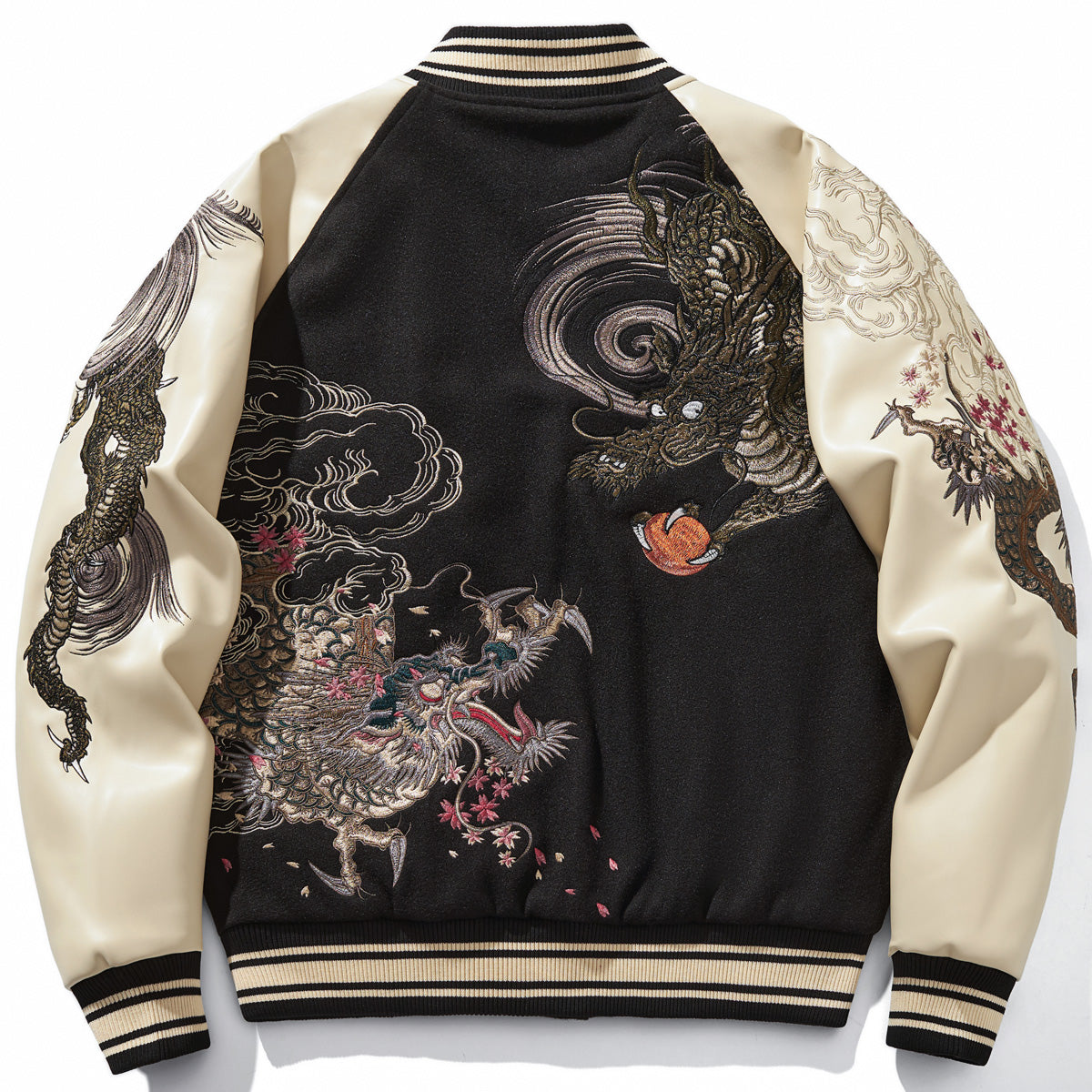 24SS NewYear Dragon Embroidered Heavyweight Dragon Streetwear/ Baseball Jacket