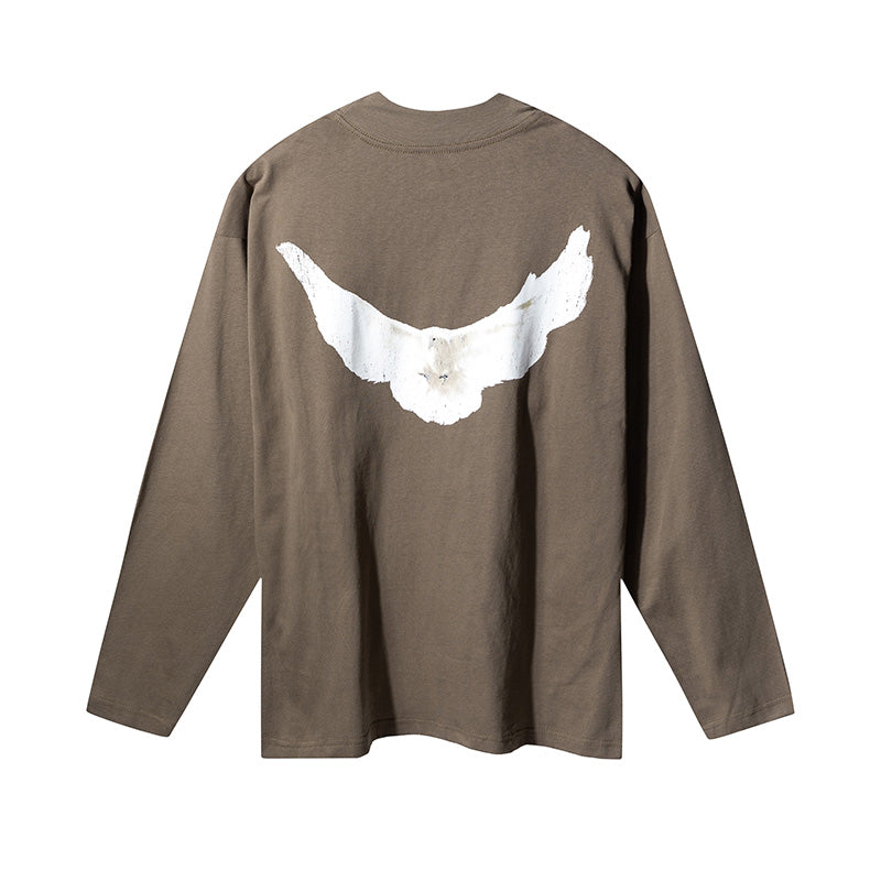 Kanye YEEZY X Peace Dove Long Sleeve High Street Heavyweight Loose Fit T-Shirt