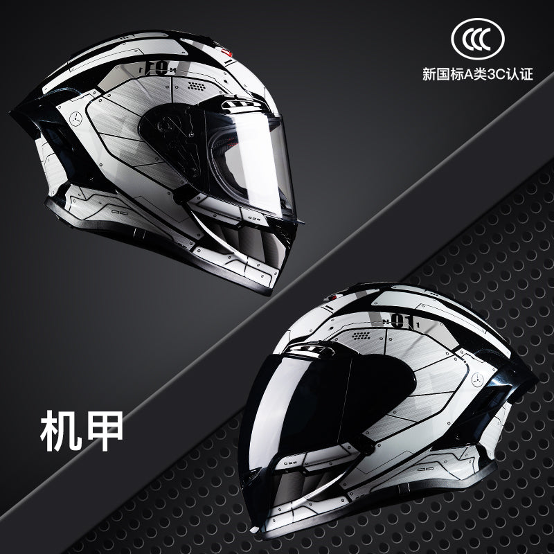 Mecha /NBTK Full-Face/Cover Retro Motorcycle Helmet /Bluetooth 3C DOT Dual Visor