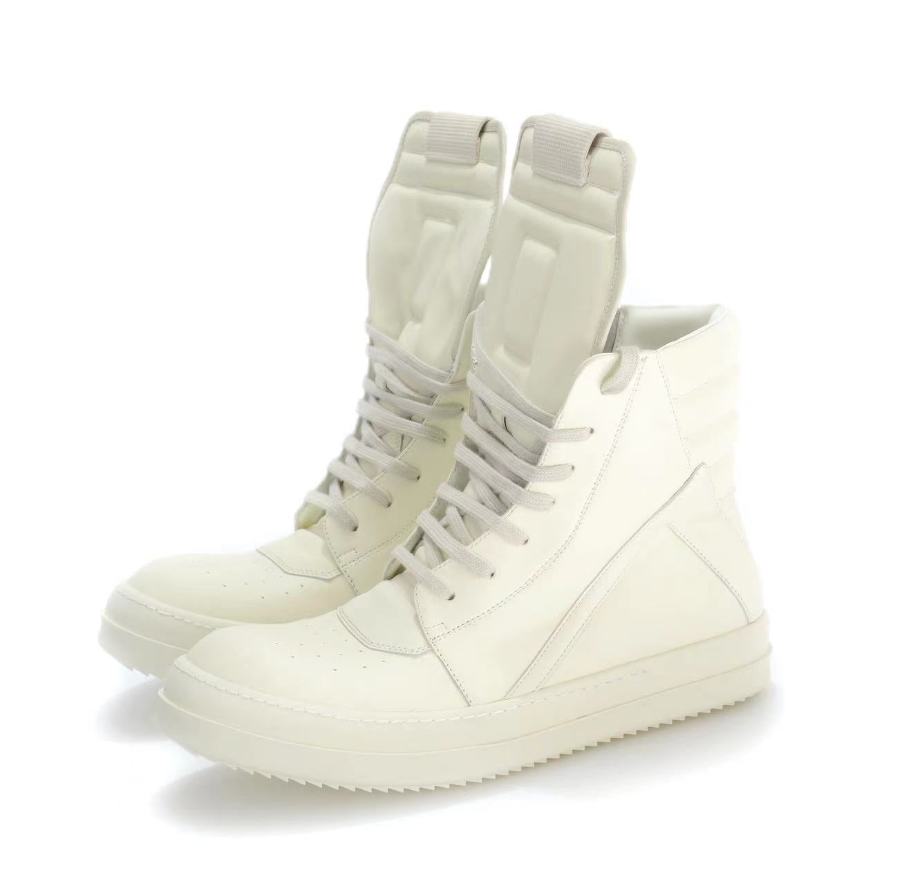 Correct Vers. Rick Owens Wax Surface Satin Sub-line Leather Shoes High/Low Cut