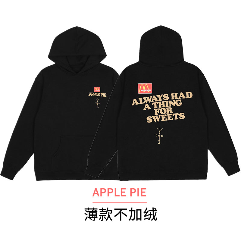 Self-Made FW20 Travis Scott x McDonald's Apple Pie High Street Foam Print Hoodie