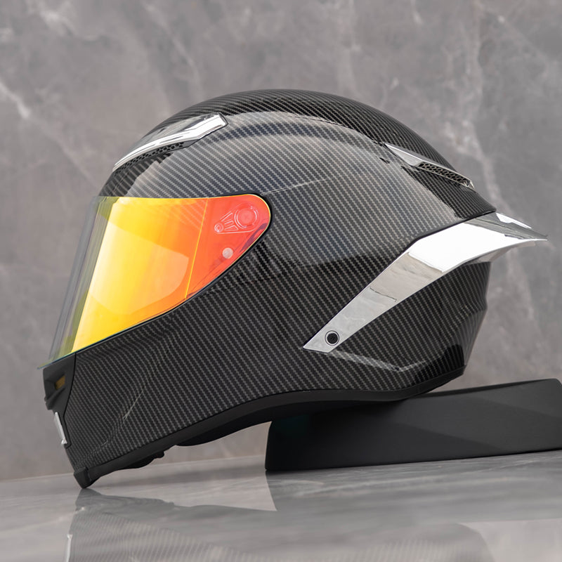 Future Serie / Carbon Fiber Pattern Plated Full Face Helmet Motorcycle All-Season DOT 3C Approve