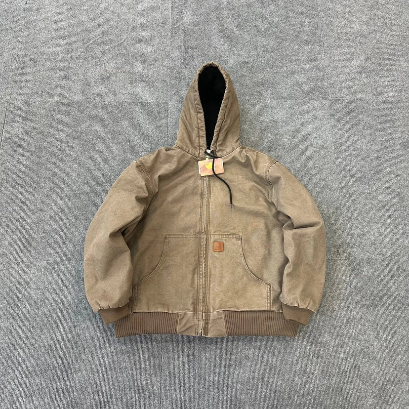 Self-made Carhartt J130 Heavyweight Vintage Washed Hooded Jacket Unisex Retro Outerwear