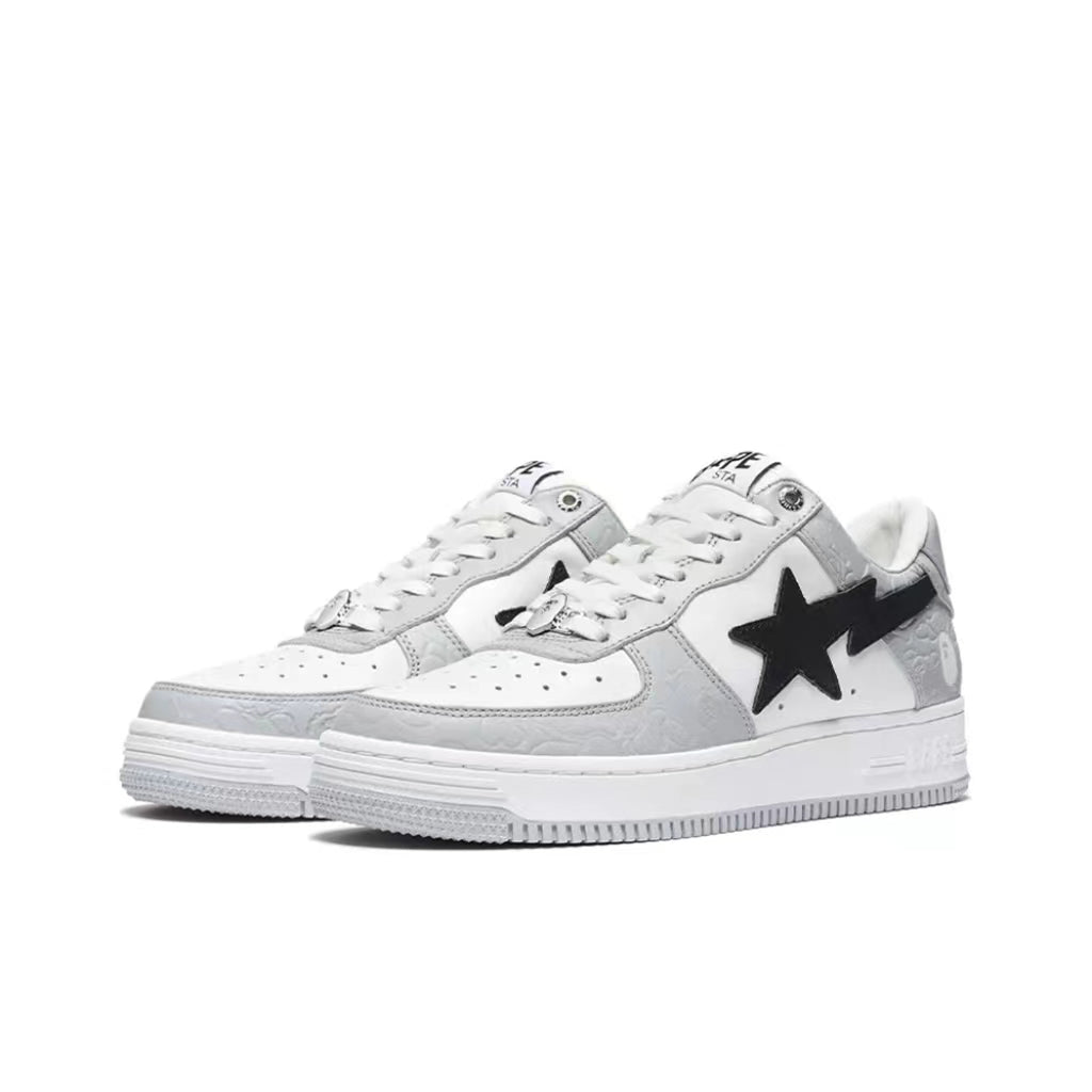 Self-Made BAPESTA Classic Patent Leather Sneaker Low-Top Casual Skateboard Shoes