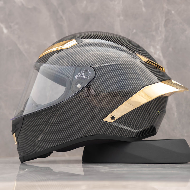 Future Serie / Carbon Fiber Pattern Plated Full Face Helmet Motorcycle All-Season DOT 3C Approve