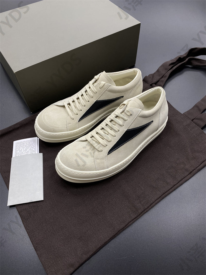 Correct Vers. Rick Owens Wax Surface Satin Sub-line Leather Shoes High/Low Cut