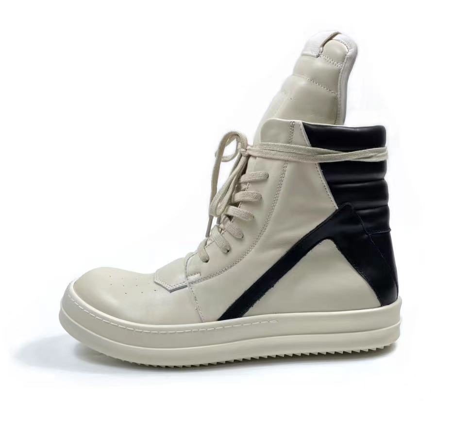 Correct Vers. Rick Owens Wax Surface Satin Sub-line Leather Shoes High/Low Cut