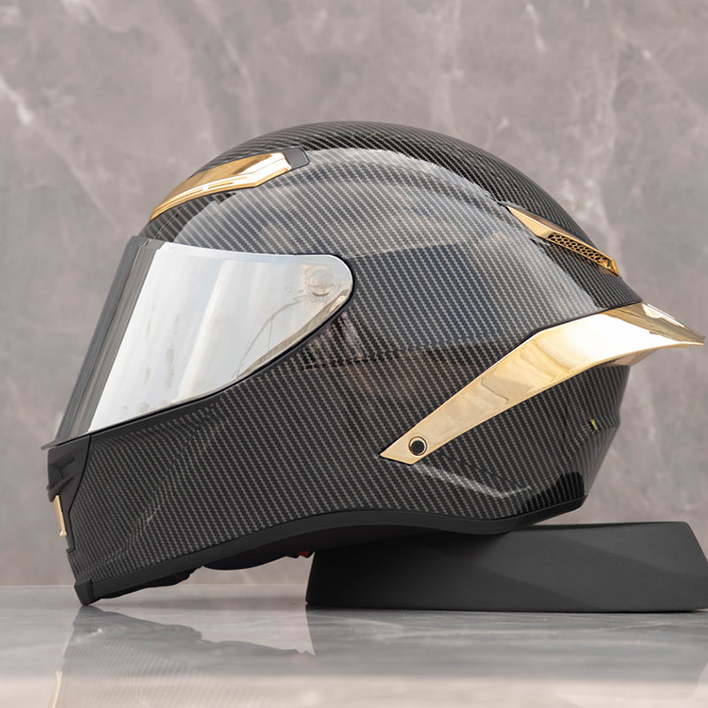 Future Serie / Carbon Fiber Pattern Plated Full Face Helmet Motorcycle All-Season DOT 3C Approve