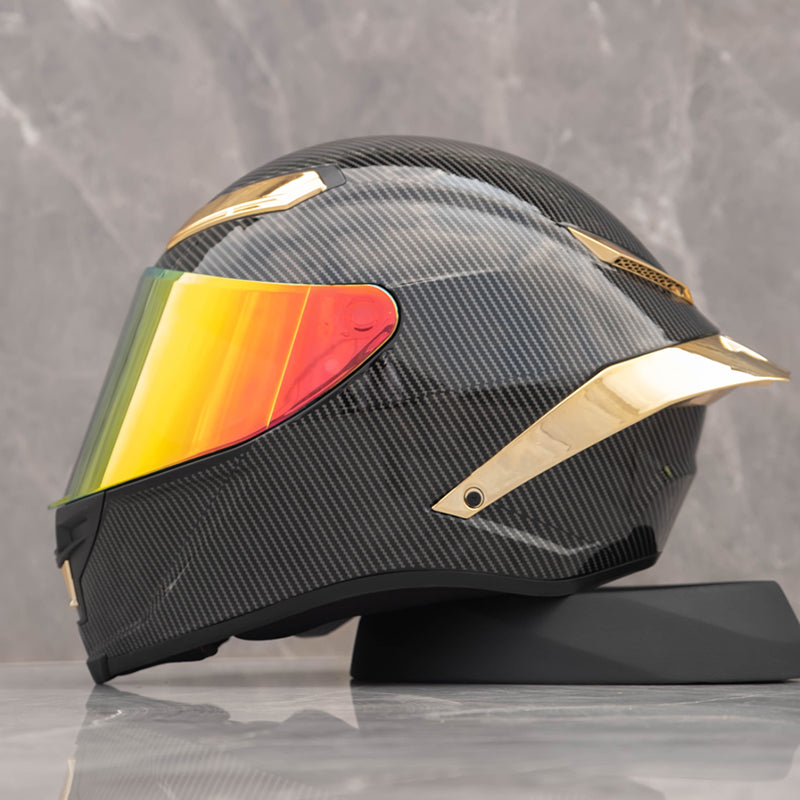 Future Serie / Carbon Fiber Pattern Plated Full Face Helmet Motorcycle All-Season DOT 3C Approve