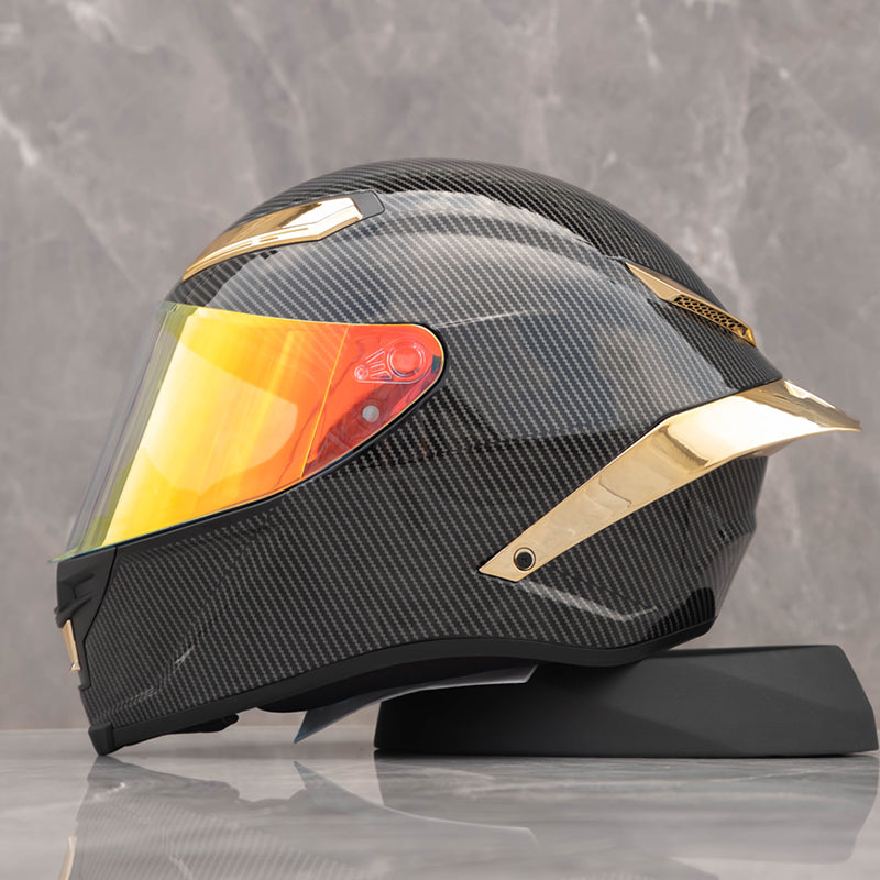 Future Serie / Carbon Fiber Pattern Plated Full Face Helmet Motorcycle All-Season DOT 3C Approve