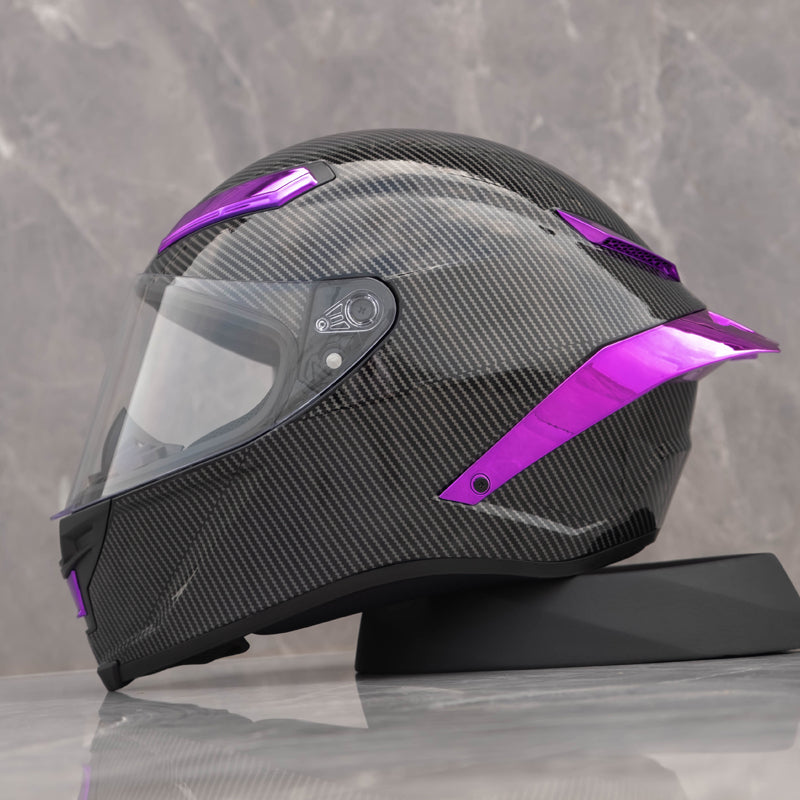 Future Serie/Carbon Fiber Pattern Plated Full Face Helmet Motorcycle All-Season