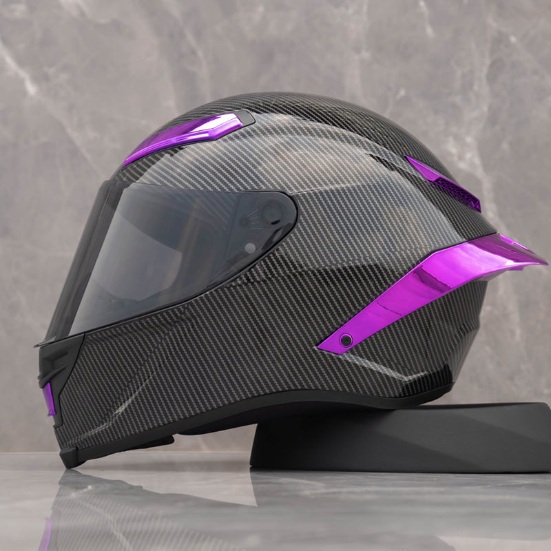 Future Serie / Carbon Fiber Pattern Plated Full Face Helmet Motorcycle All-Season DOT 3C Approve