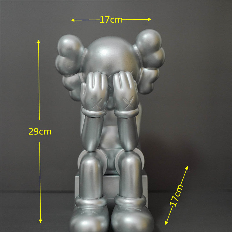 KAWS Figurine Collectible: Toy Handheld Ornament KAWS Covered Face Sesame Street