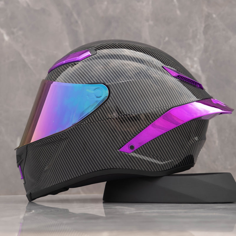 Future Serie / Carbon Fiber Pattern Plated Full Face Helmet Motorcycle All-Season DOT 3C Approve