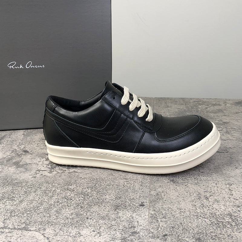 RO 22SS Correct Edition Leather Low-Top Shoes Dark Suede Black Rick Owens